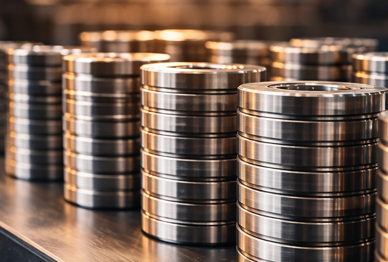 Stacked precision machined metal parts